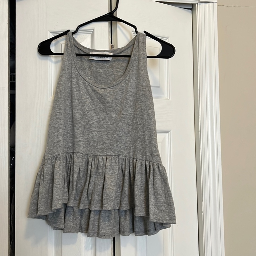 Gray Peplum Top
